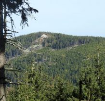 Stroma-na szczycie skałki i usypiska głazów-na jej zboczu-Jaskinia Niedźwiedzia
